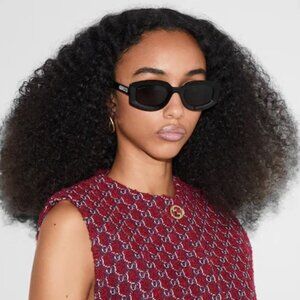 BRAND NEW Gucci GG1719S 001 Black Grey Women Square Sunglasses GG 1719S